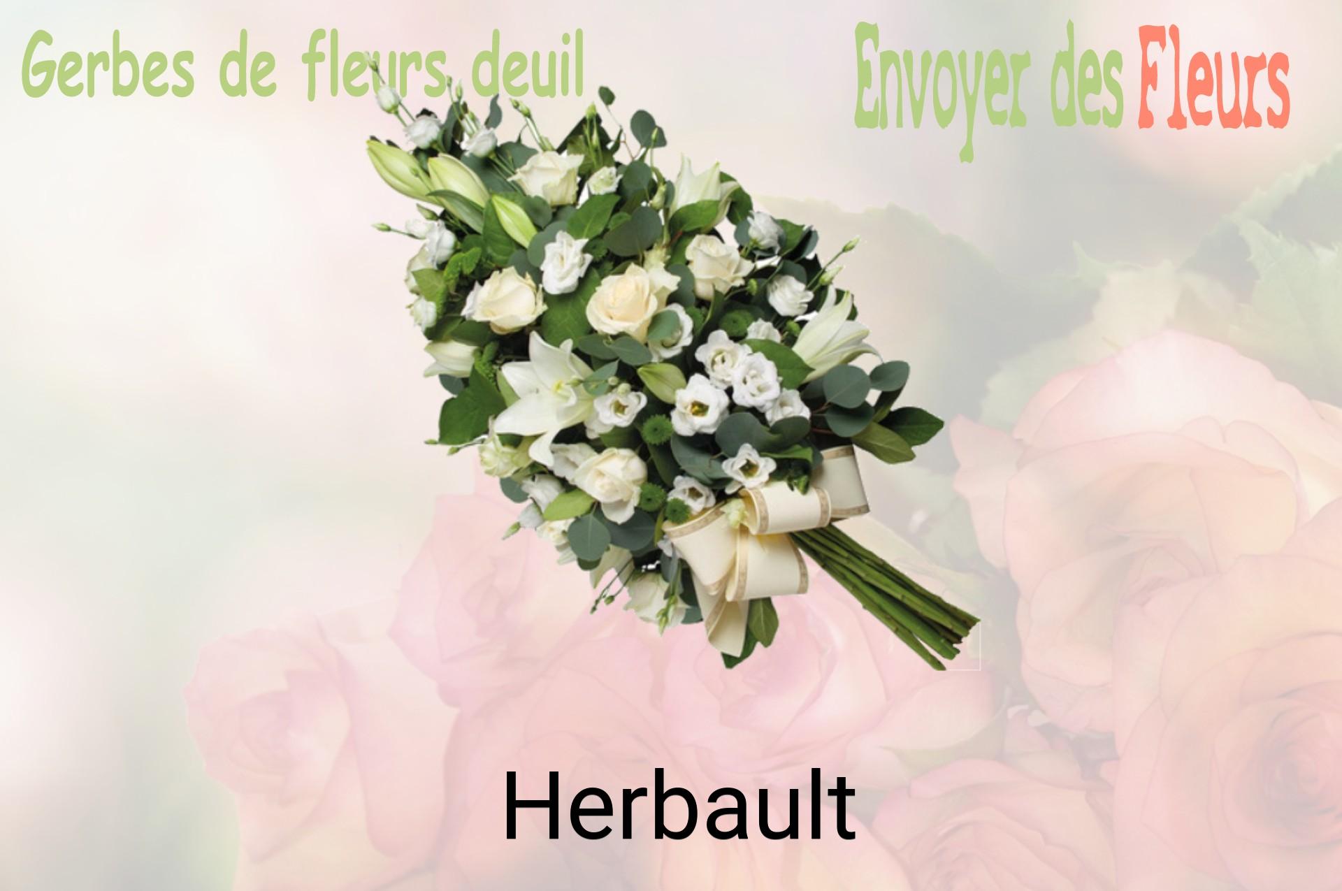 Gerbe de fleurs de deuil livrée à Herbault